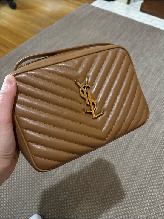 Yves Saint Laurent Handbags - Yves Saint Laurent Chevron Quilted Leather Lou Camera Bag in Cinnamon